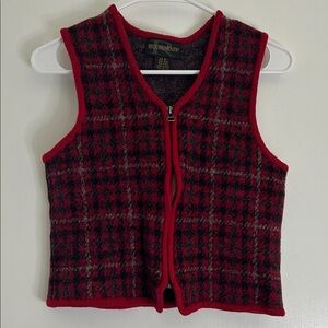 Requirements Red and Black Plaid Vest